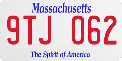 MA license plate 9TJ062