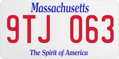 MA license plate 9TJ063