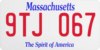 MA license plate 9TJ067