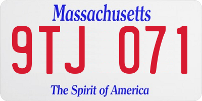 MA license plate 9TJ071
