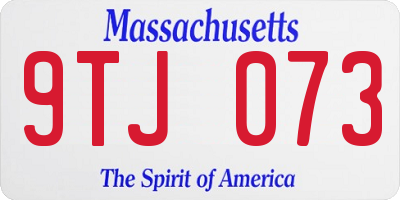 MA license plate 9TJ073