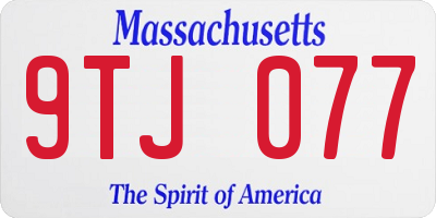 MA license plate 9TJ077