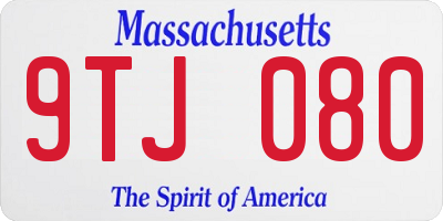 MA license plate 9TJ080