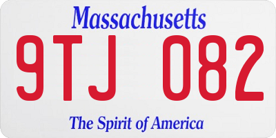 MA license plate 9TJ082