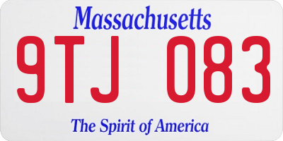MA license plate 9TJ083