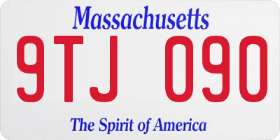MA license plate 9TJ090