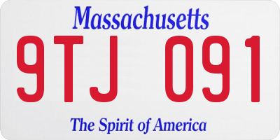 MA license plate 9TJ091