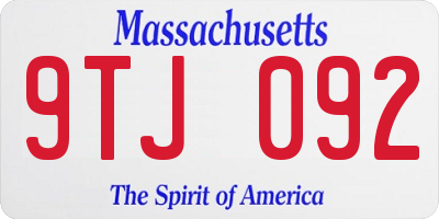 MA license plate 9TJ092