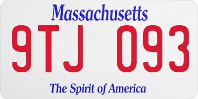 MA license plate 9TJ093