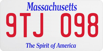 MA license plate 9TJ098