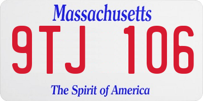 MA license plate 9TJ106