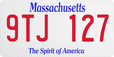 MA license plate 9TJ127