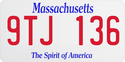 MA license plate 9TJ136
