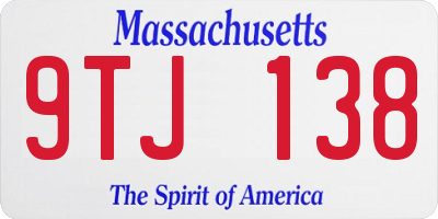 MA license plate 9TJ138