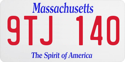 MA license plate 9TJ140