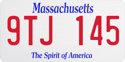 MA license plate 9TJ145