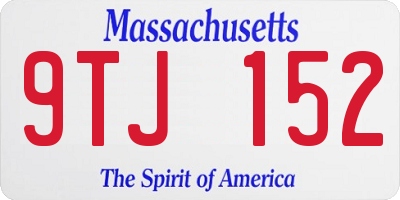 MA license plate 9TJ152
