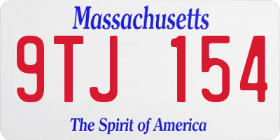 MA license plate 9TJ154