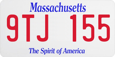 MA license plate 9TJ155