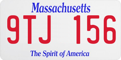 MA license plate 9TJ156