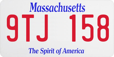 MA license plate 9TJ158