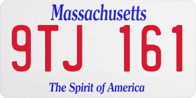 MA license plate 9TJ161