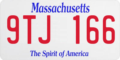 MA license plate 9TJ166