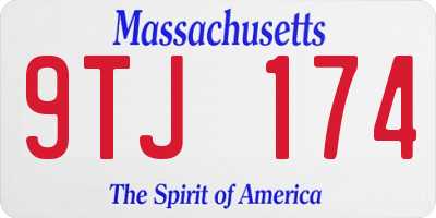 MA license plate 9TJ174
