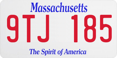MA license plate 9TJ185