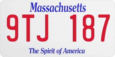 MA license plate 9TJ187