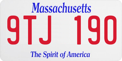 MA license plate 9TJ190