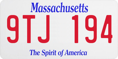 MA license plate 9TJ194