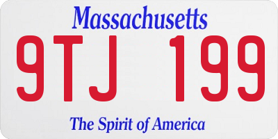 MA license plate 9TJ199