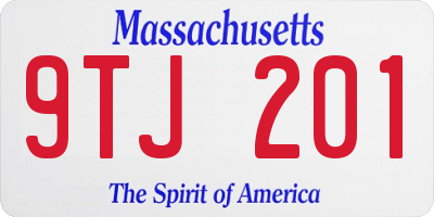 MA license plate 9TJ201