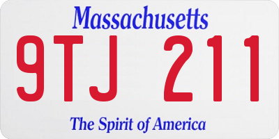 MA license plate 9TJ211