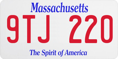 MA license plate 9TJ220