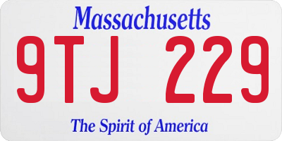 MA license plate 9TJ229
