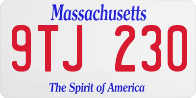 MA license plate 9TJ230