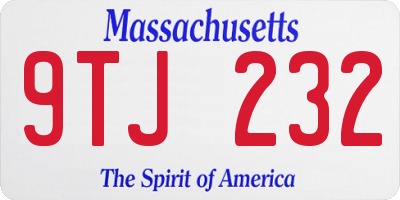 MA license plate 9TJ232