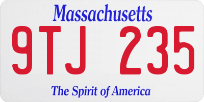 MA license plate 9TJ235