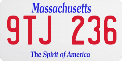 MA license plate 9TJ236