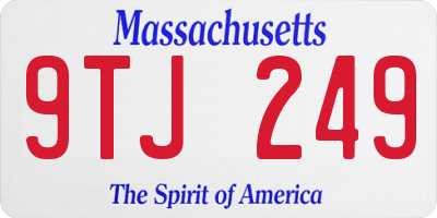 MA license plate 9TJ249
