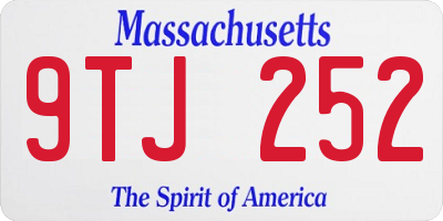 MA license plate 9TJ252
