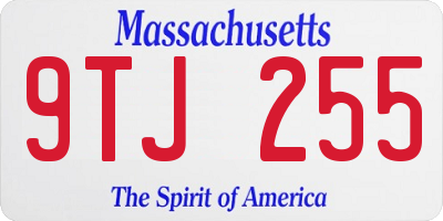 MA license plate 9TJ255