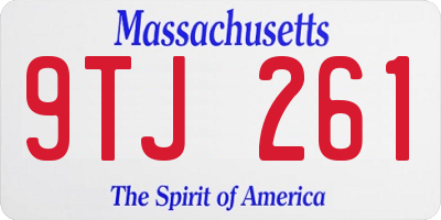 MA license plate 9TJ261