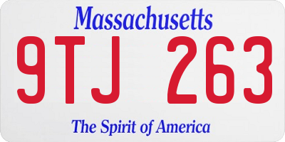 MA license plate 9TJ263