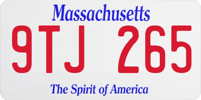 MA license plate 9TJ265