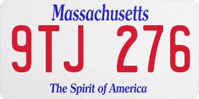 MA license plate 9TJ276