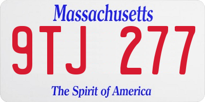 MA license plate 9TJ277