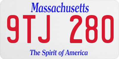 MA license plate 9TJ280